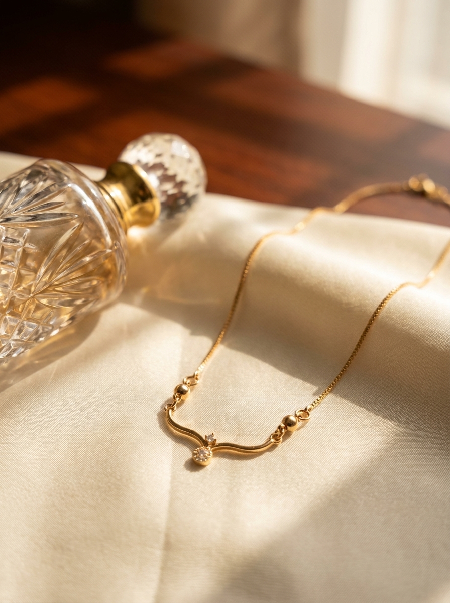Elegant Gold Plated Rhinestone Pendant Bracelet